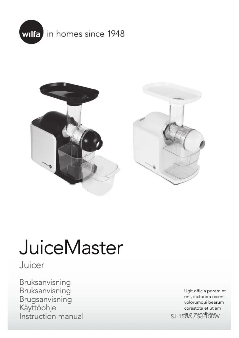 Image de la première page du manuel de l'appareil JuiceMaster SJ-150A
