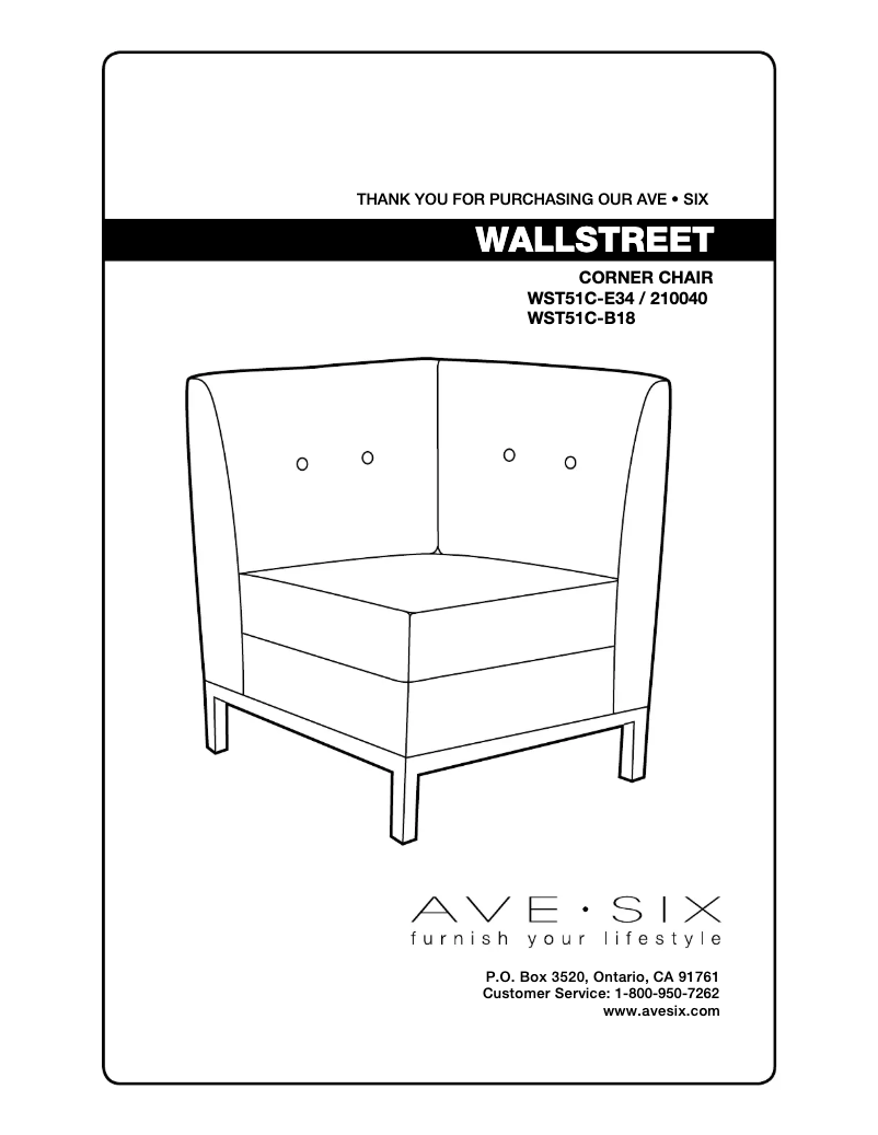 Page 1 de la notice Manuel utilisateur Ave Six Wall Street WST51C