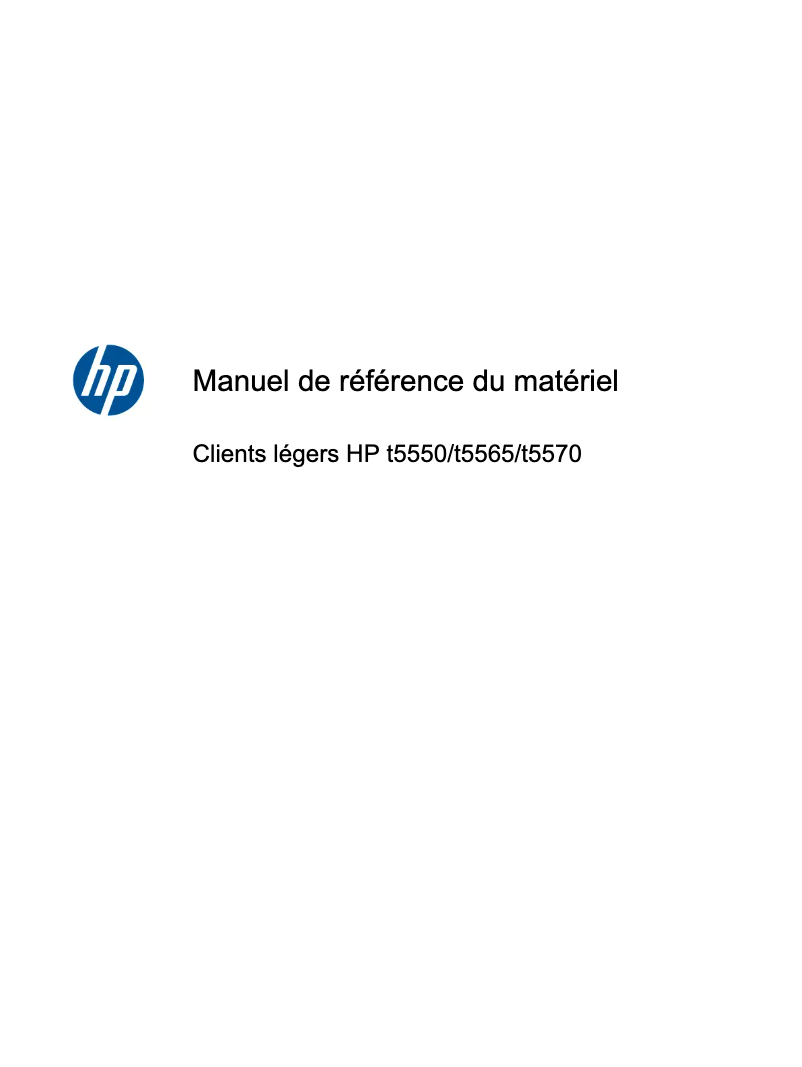 Page n°1 - Manuel utilisateur HP t5550