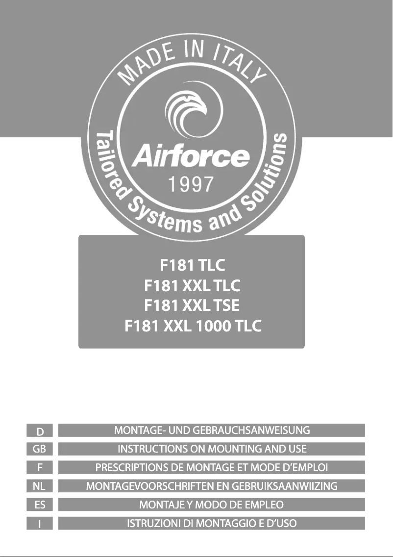 Page 1 of the manual User Manual Airforce F181