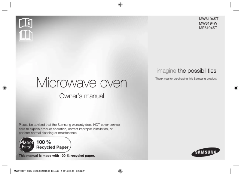 Página 1 del manual Manual de usuario Samsung ME6194ST
