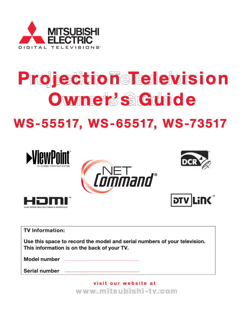 Page 1 de la notice Manuel utilisateur Mitsubishi WS-65517