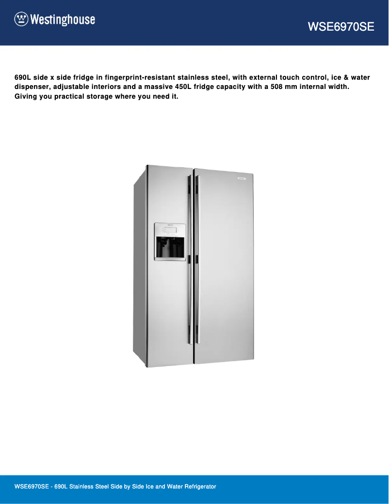 First page image of the manual for WSE6970SE