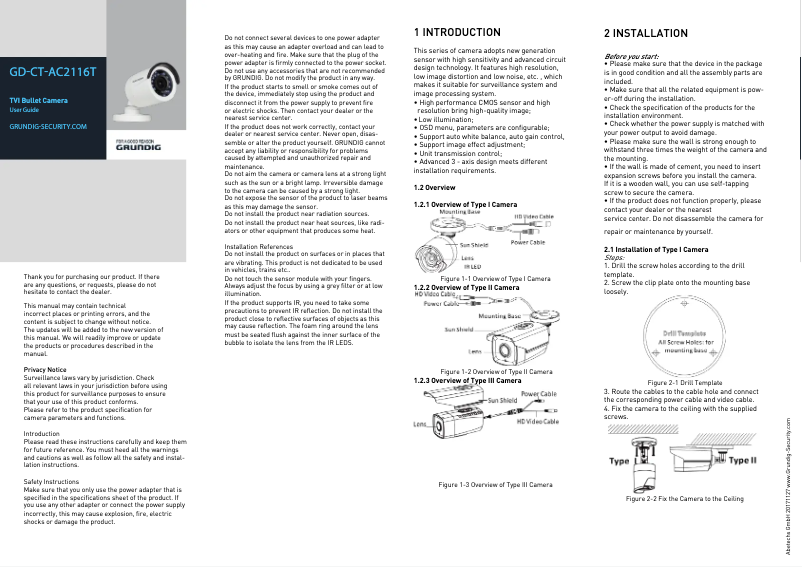 Image de la première page du manuel de l'appareil GD-CT-BC2116T