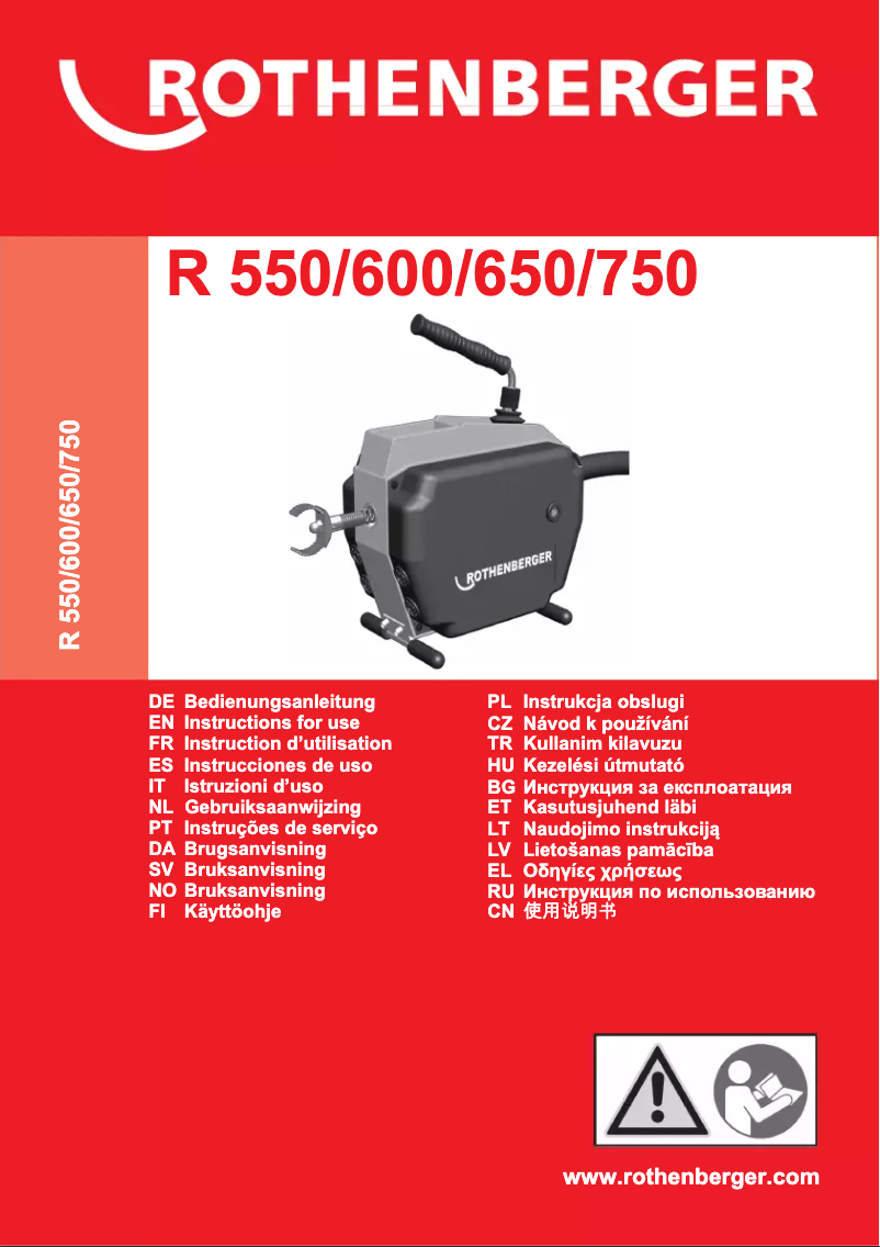 Page n°1 - Manuel utilisateur Rothenberger R550