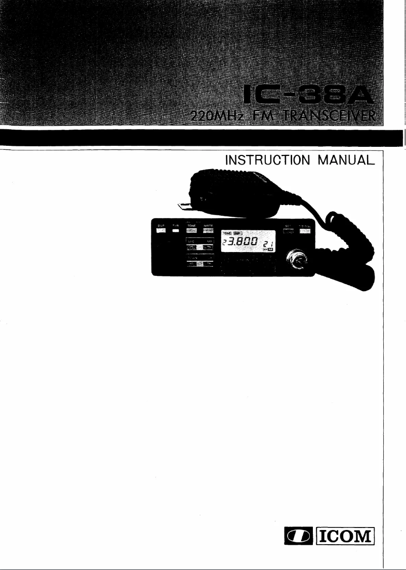 Image de la première page du manuel de l'appareil IC-38A