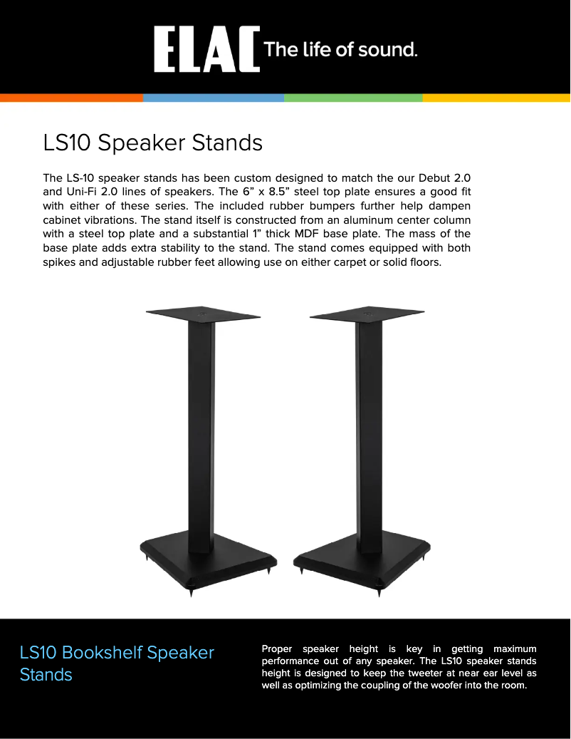 Page n°1 - Fiche technique ELAC LS10