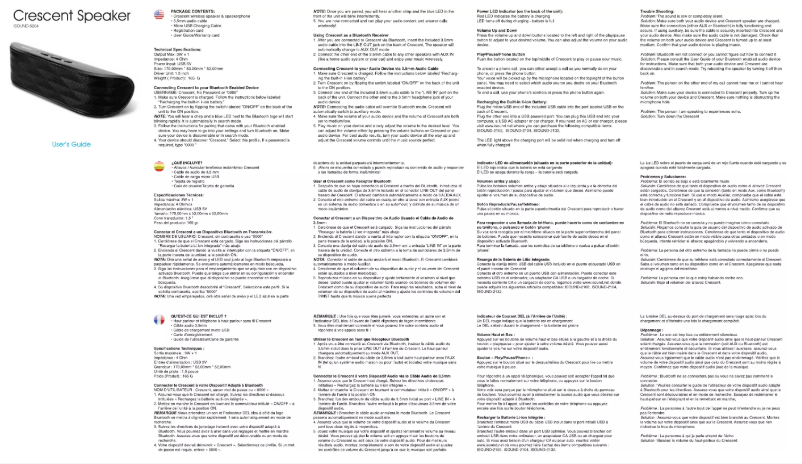 Page 1 de la notice Manuel utilisateur i.Sound Crescent