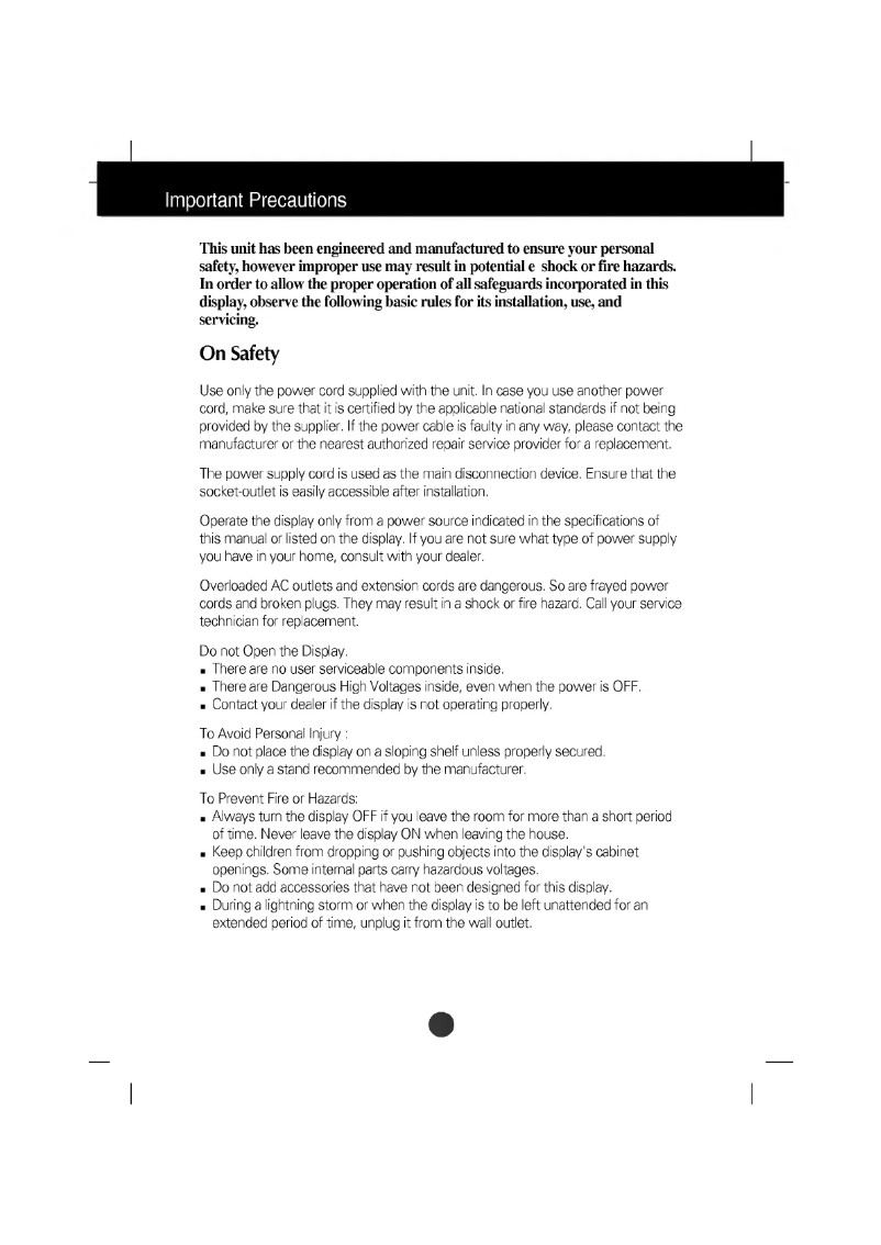 Page n°1 - Manuel utilisateur LG L1511SE