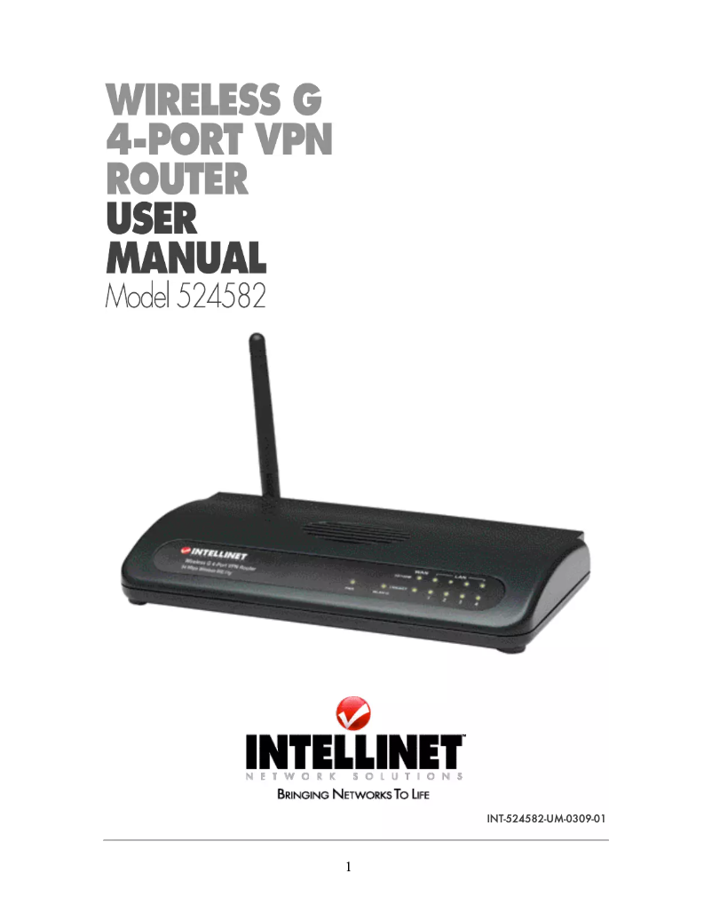 Page 1 de la notice Manuel utilisateur Intellinet 524582