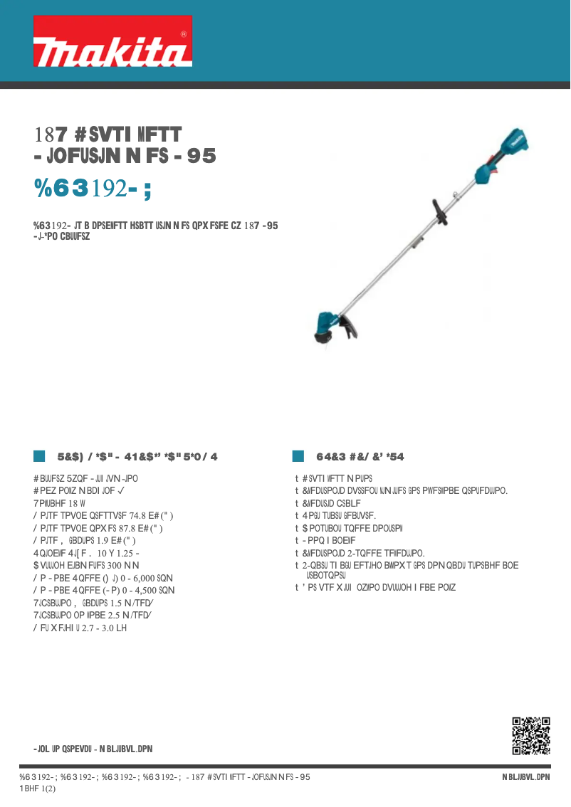 Page n°1 - Fiche technique Makita DUR192LZ