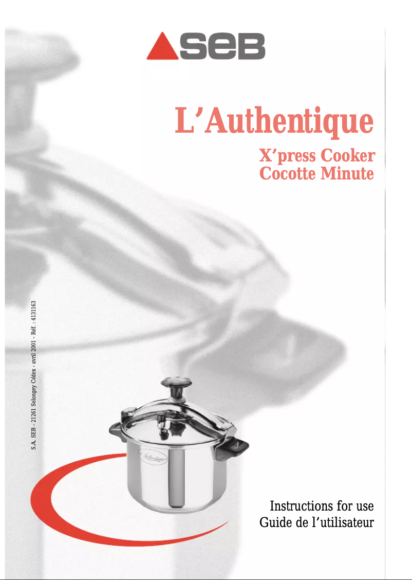 Page 1 de la notice Manuel utilisateur SEB P05306