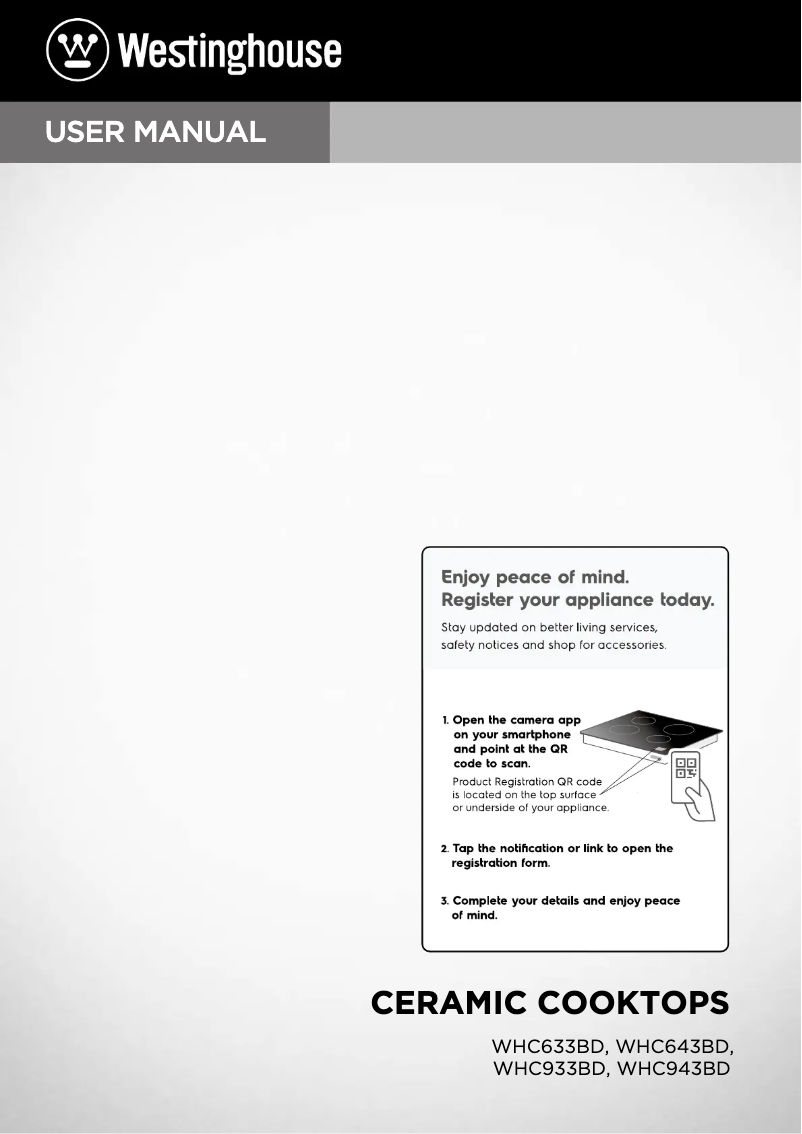 Page 1 de la notice Manuel utilisateur Westinghouse WHC633BD