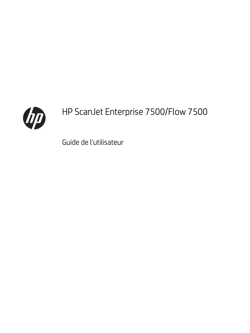 Image de la première page du manuel de l'appareil Scanjet Enterprise 7500