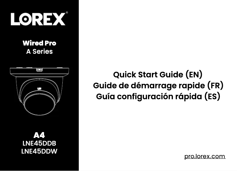 Page n°1 - Guide de démarrage rapide Lorex LNE45DDB