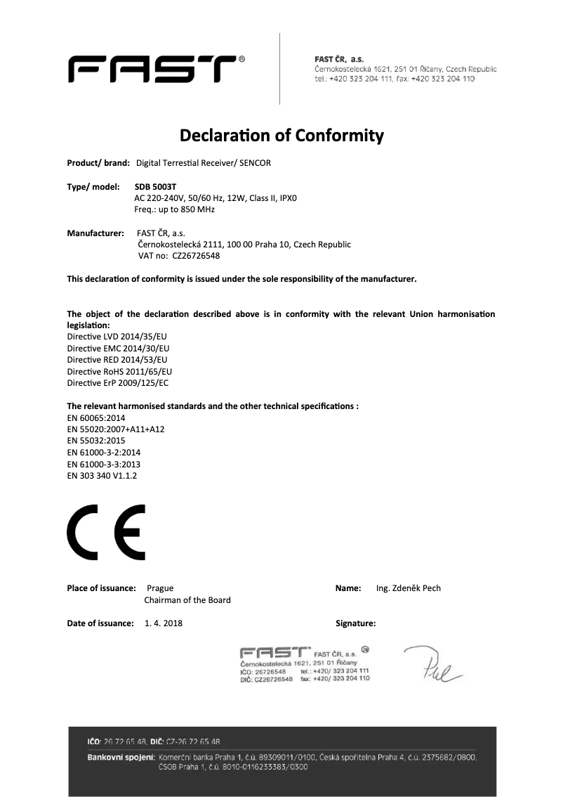 Page 1 de la notice Manuel utilisateur Sencor SDB 5003T