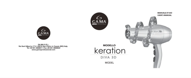 Page n°1 - Manuel utilisateur GA.MA Keration DIVA 3D