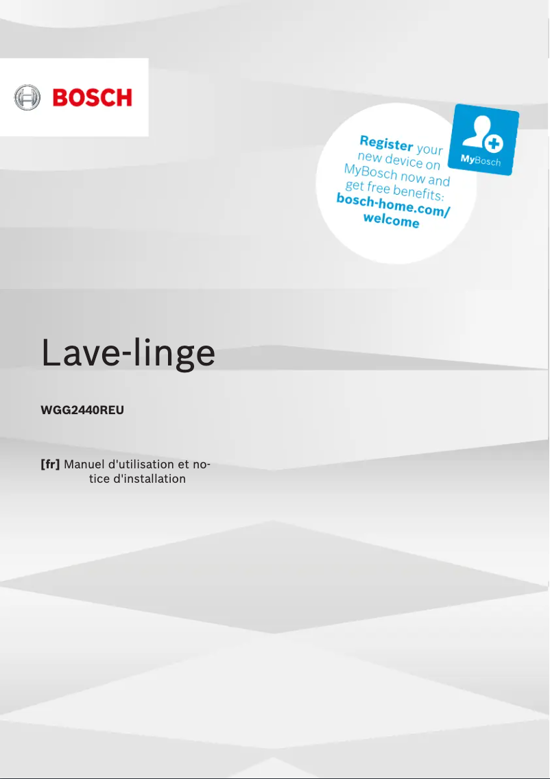 Page n°1 - Manuel utilisateur Bosch WGG2440REU