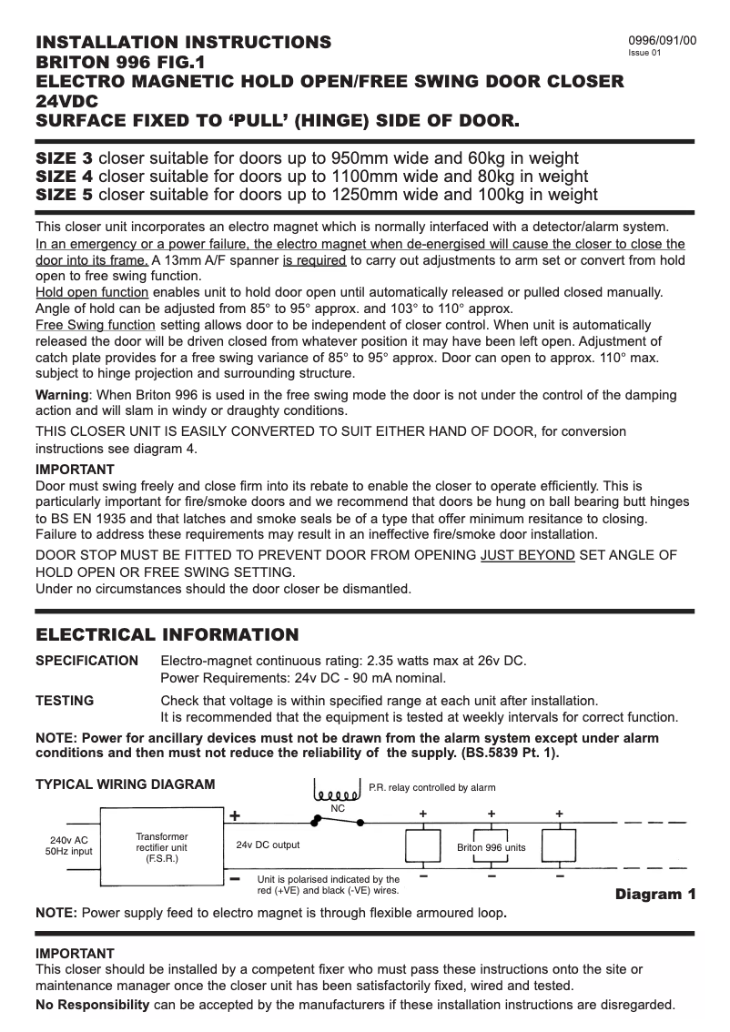 Page n°1 - Manuel utilisateur Briton 996