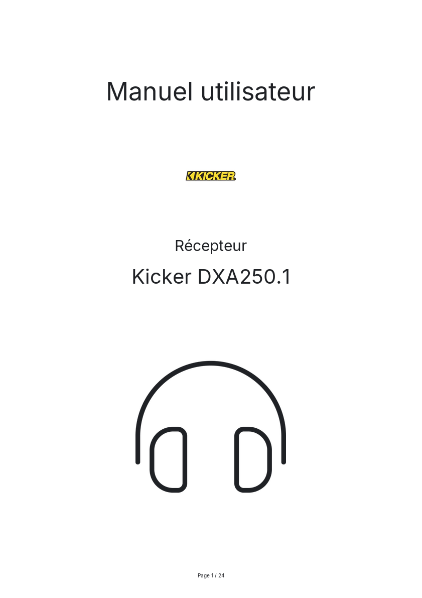 Image de la première page du manuel de l'appareil DXA250.1