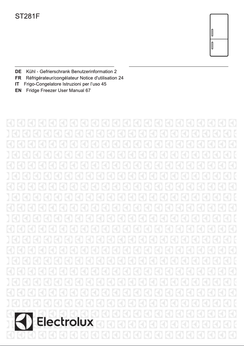 Page 1 de la notice Manuel utilisateur Electrolux ST281F