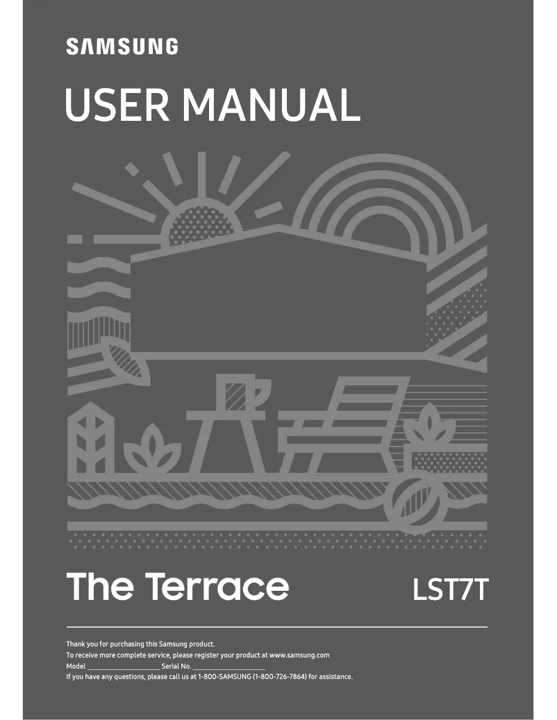 Page 1 de la notice Manuel utilisateur Samsung The Terrace QN65LST7T