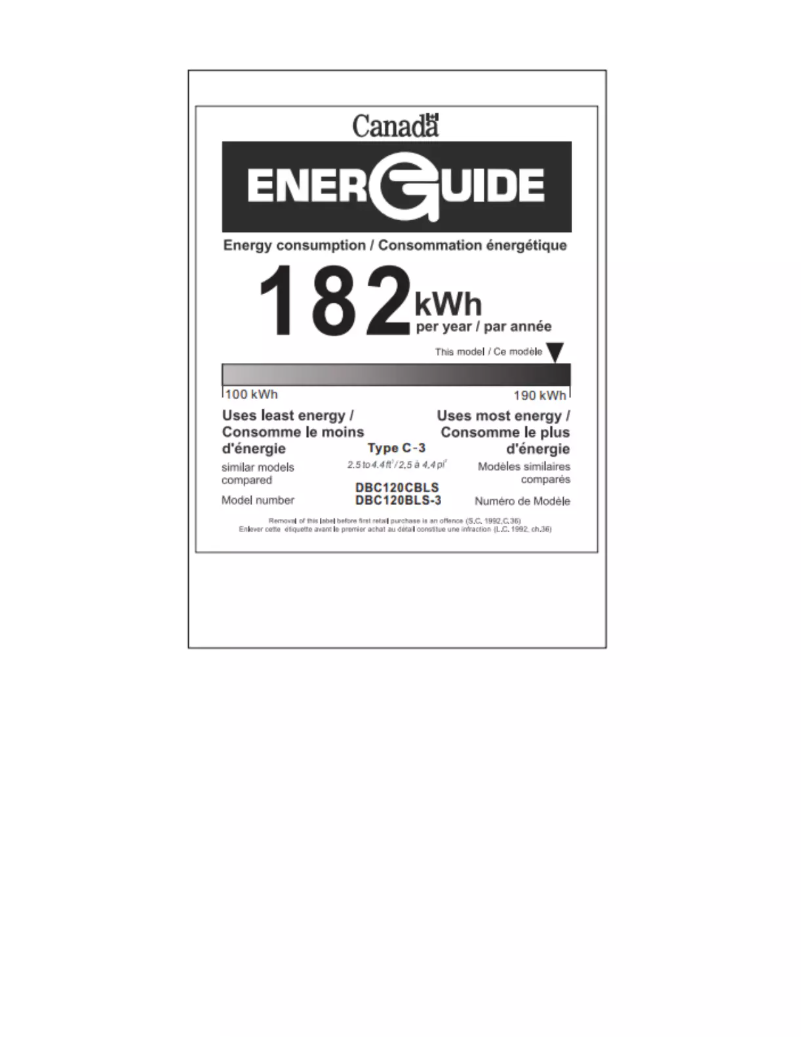 Página 1 del manual Etiqueta energética Danby DBC120CBLS