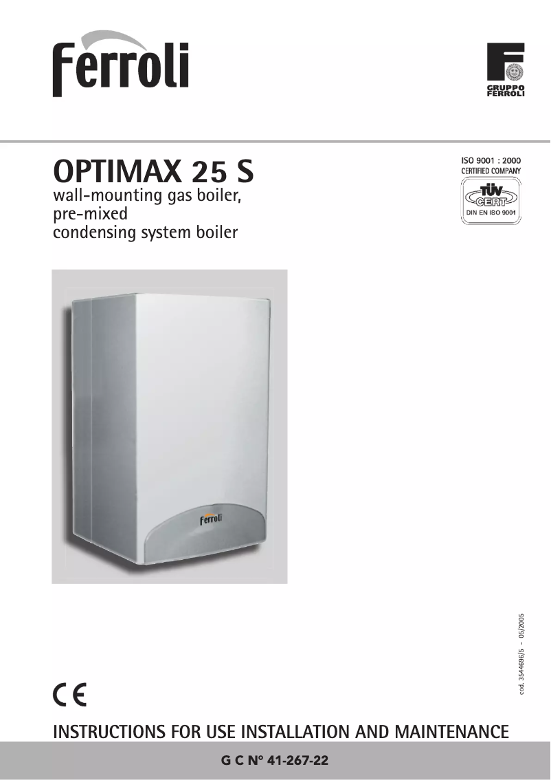 Page n°1 - Manuel utilisateur Ferroli Optimax 25 S