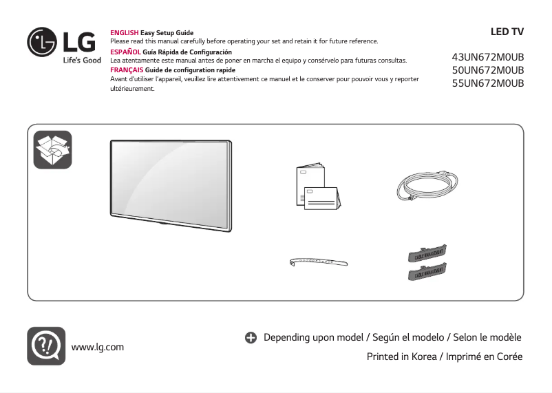 Page 1 de la notice Manuel utilisateur LG 43UN672M0UB