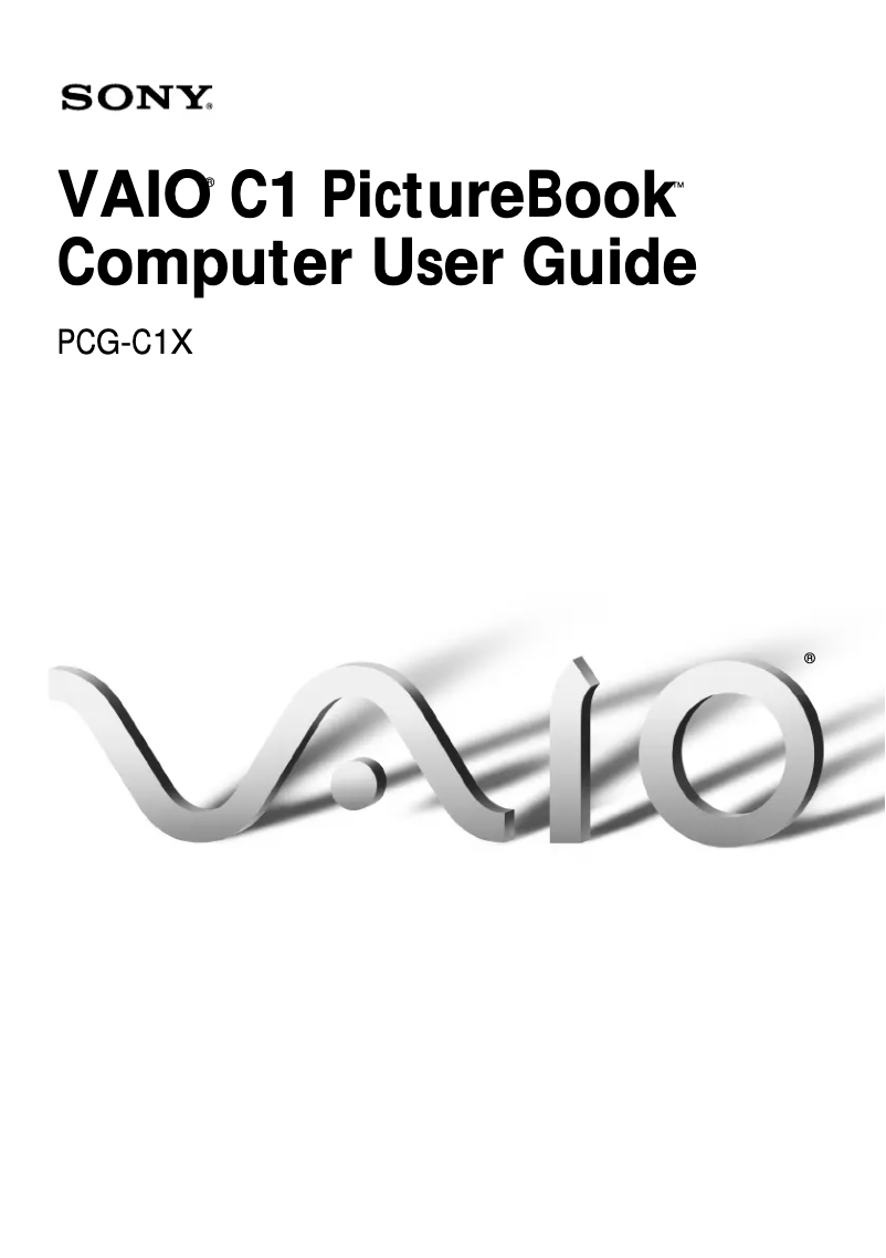 Image de la première page du manuel de l'appareil Vaio PCG-C1X