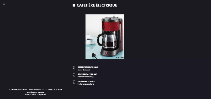 Page n°1 - Manuel utilisateur Bifinett KH 1081