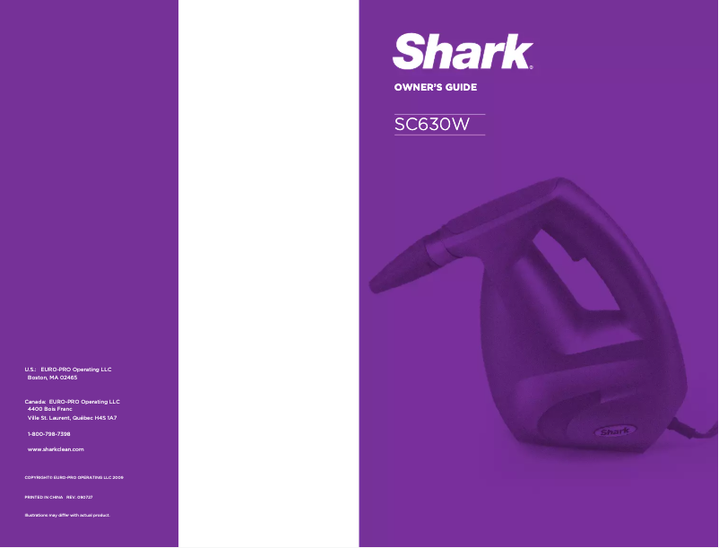 Page 1 de la notice Manuel utilisateur Shark SC630