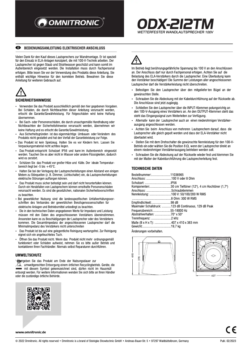 Page n°1 - Manuel utilisateur Omnitronic ODX-212TM