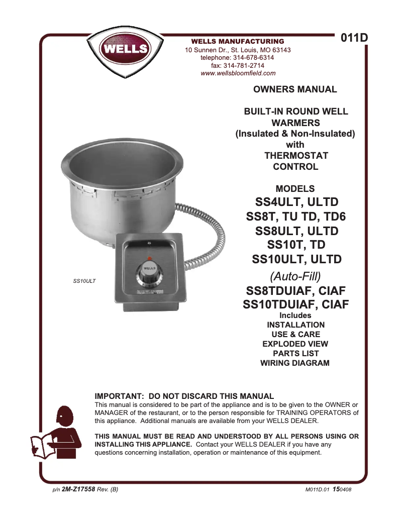 Image de la première page du manuel de l'appareil SS8TD