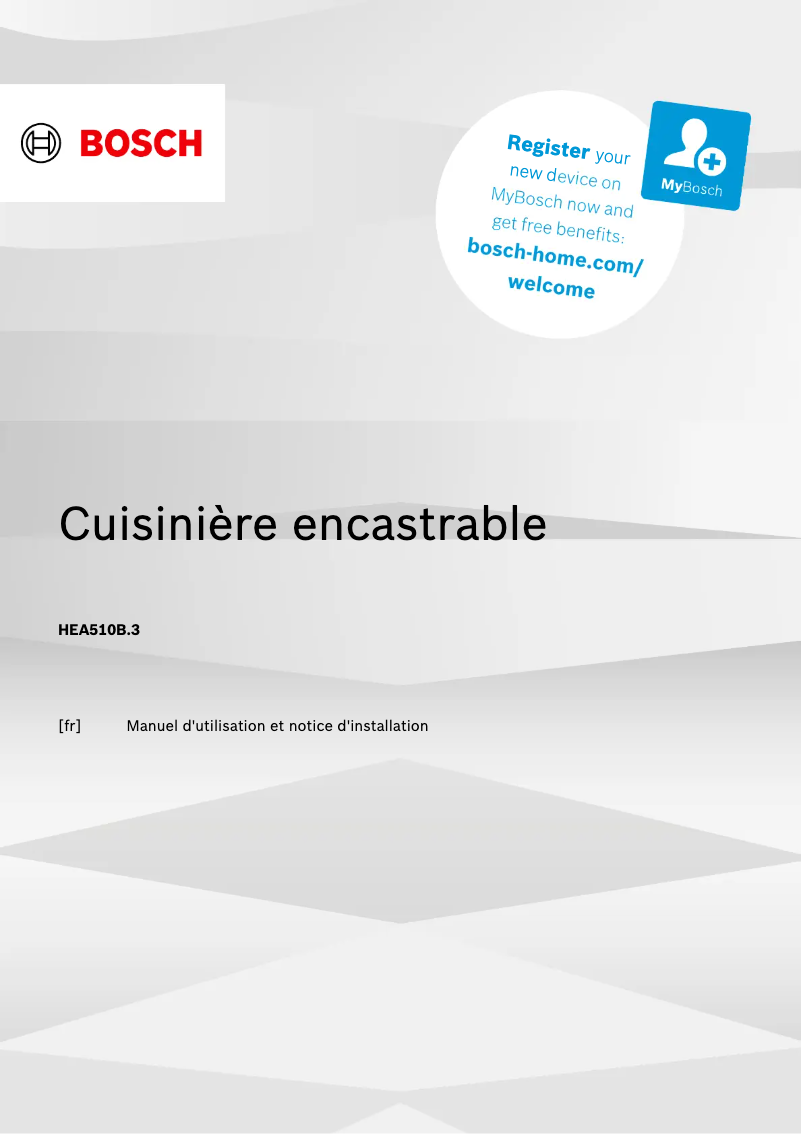 Page 1 de la notice Manuel utilisateur Bosch HEA510BS3