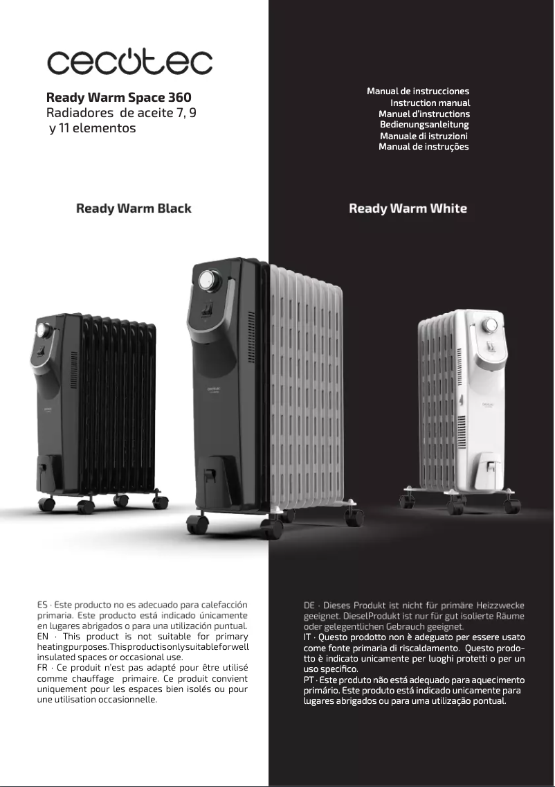 Page 1 de la notice Manuel utilisateur Cecotec Ready Warm 5850 Space 360º