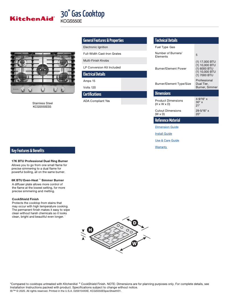 Image de la première page du manuel de l'appareil KCGS550ESS