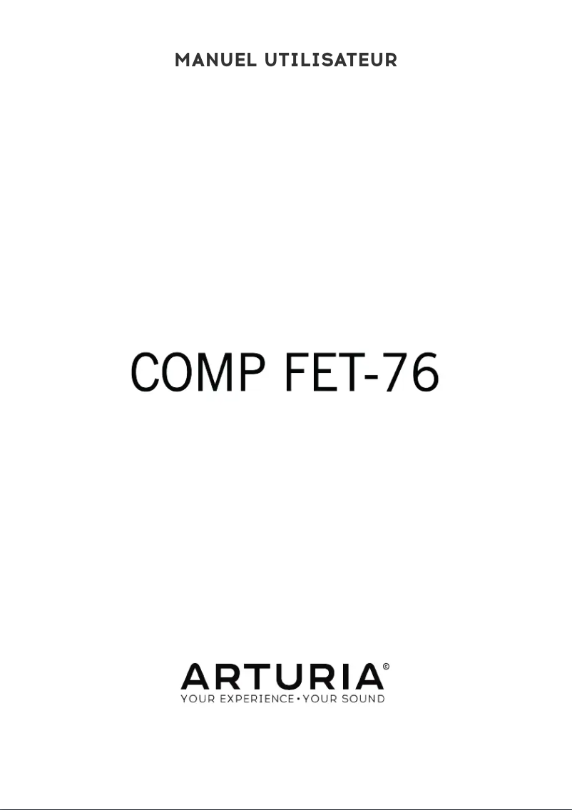 Page 1 de la notice Manuel utilisateur Arturia Comp FET-76