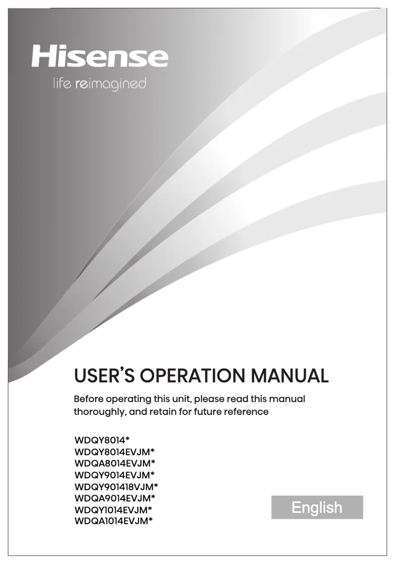 Page n°1 - Guide d'installation Hisense WDQA8014EVJMT