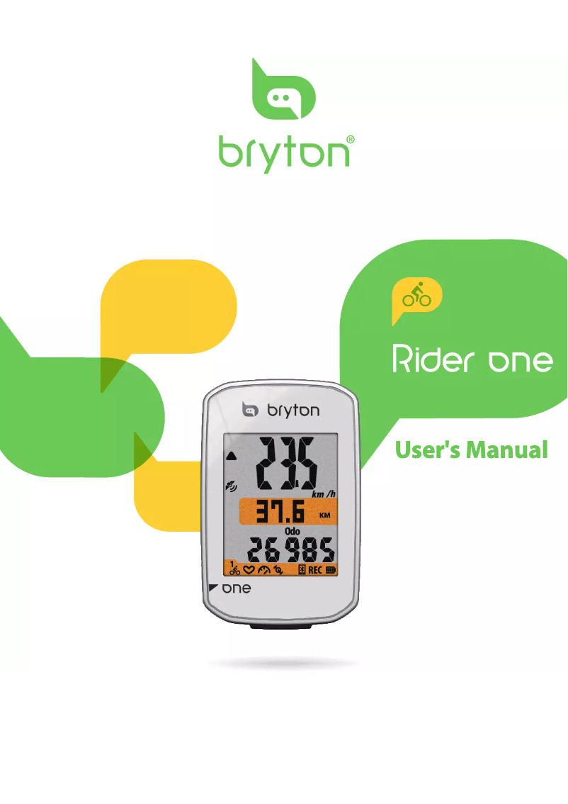 Page 1 de la notice Manuel utilisateur Bryton Rider One