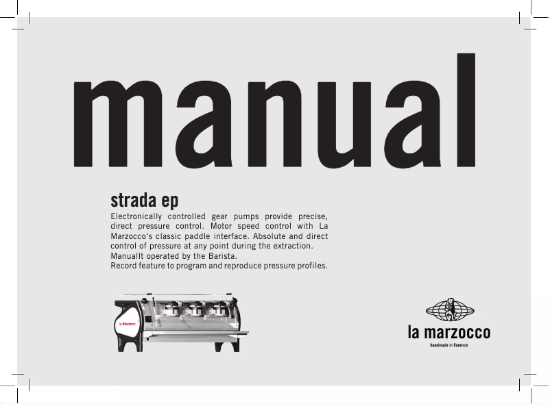 Image de la première page du manuel de l'appareil Strada EP