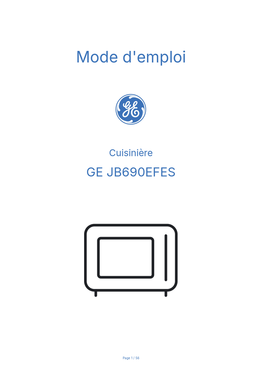 Image de la première page du manuel de l'appareil JB690EFES