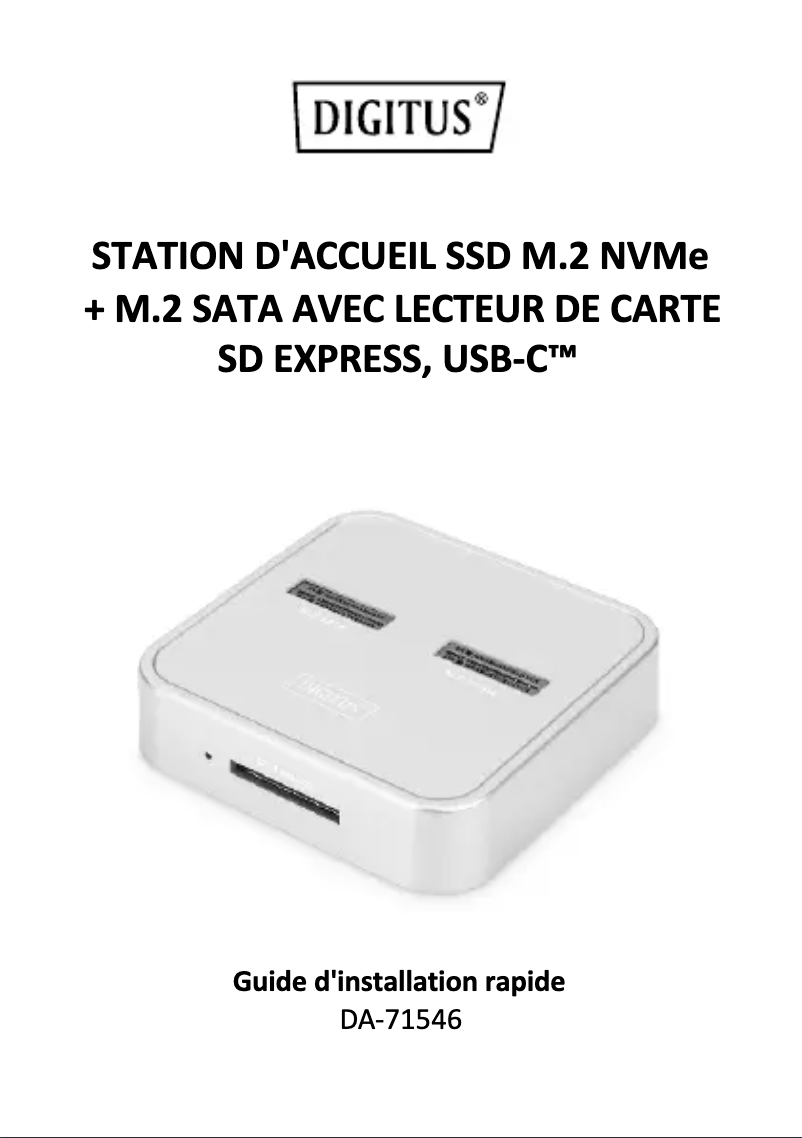 Page 1 de la notice Manuel utilisateur Digitus DA-71546