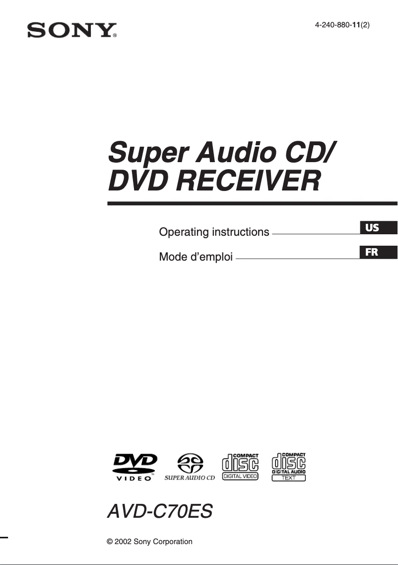 Image de la première page du manuel de l'appareil AVD-C70ES