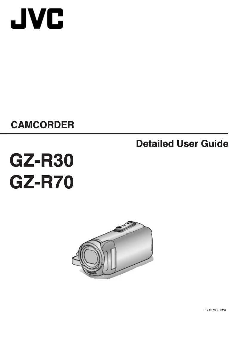 Page 1 de la notice Manuel utilisateur JVC GZ-R70