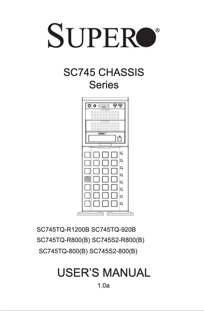 Page 1 de la notice Manuel utilisateur Supermicro SuperChassis 745TQ-R920B