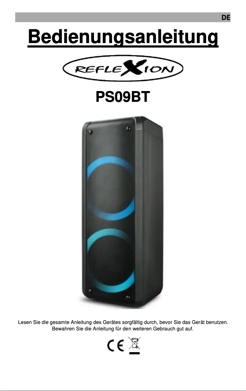 Image de la première page du manuel de l'appareil PS09BT