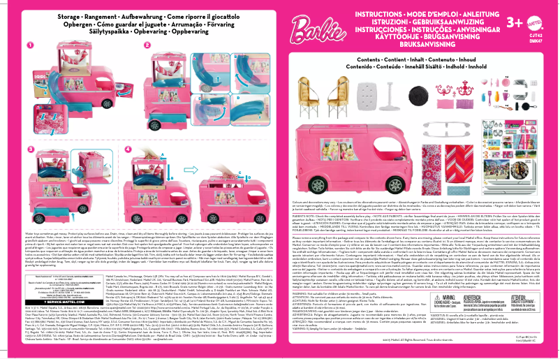 Page n°1 - Manuel utilisateur Mattel Barbie Pop-Up Camper