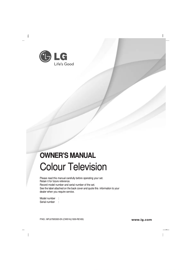 Page n°1 - Manuel utilisateur LG 29FG2RL