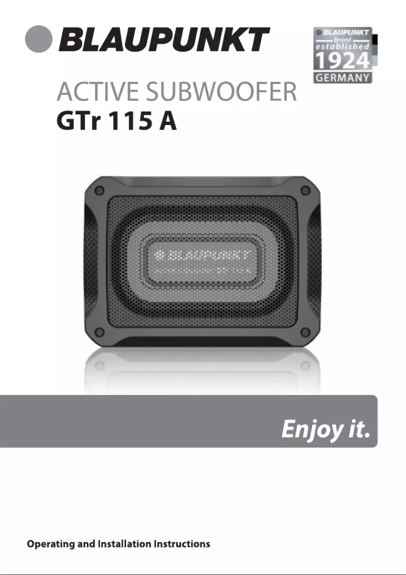 Page 1 de la notice Manuel utilisateur Blaupunkt GTr 115 A